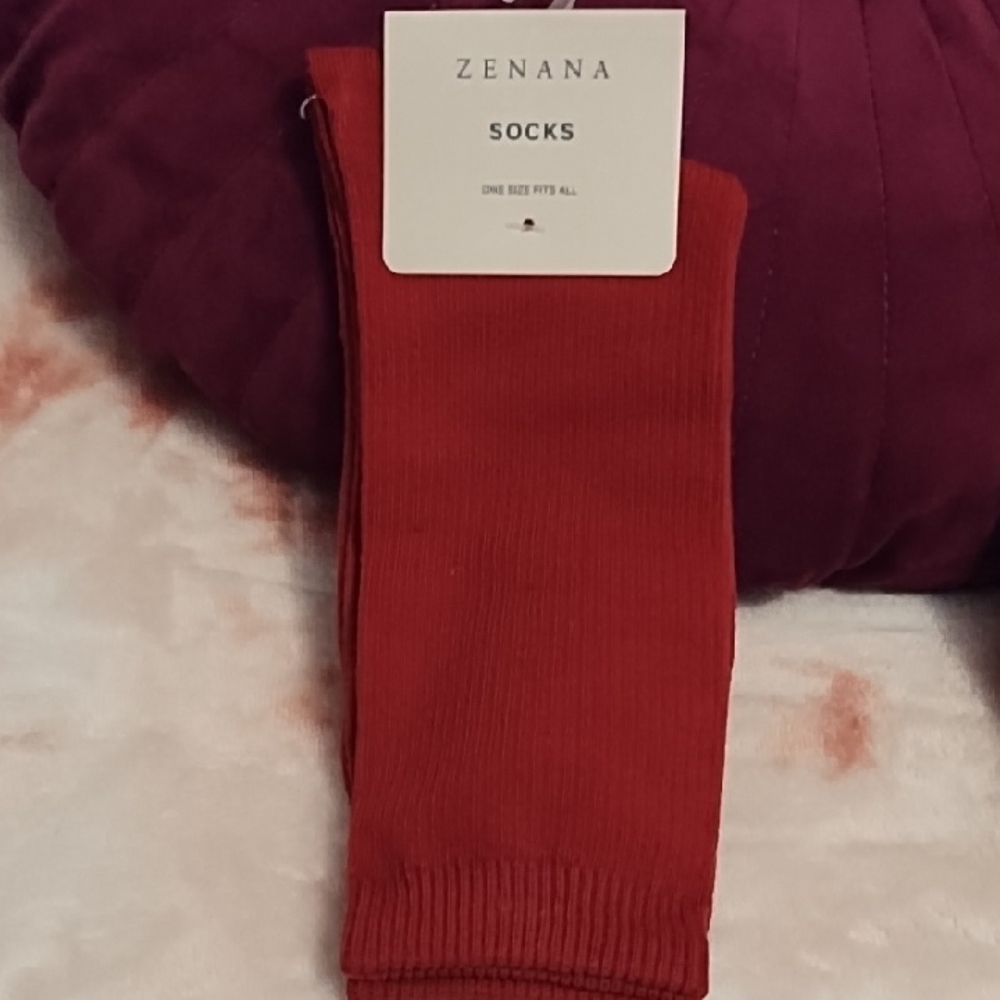 Zenana Outfitters Women's Socks - Red, Beige, and Multicolor - Picture 2 of 8